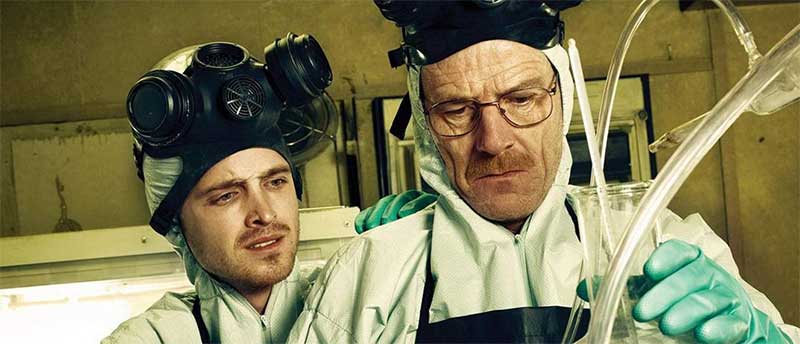 Уайт и Пинкман в мет-лаборатории в сериале «Во все тяжкие»
